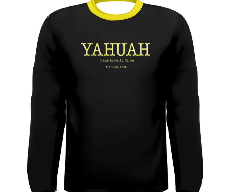 Yahuah-Name Above All Names 02-02 Men's Designer Cotton Blend Long Sleeve T-shirt