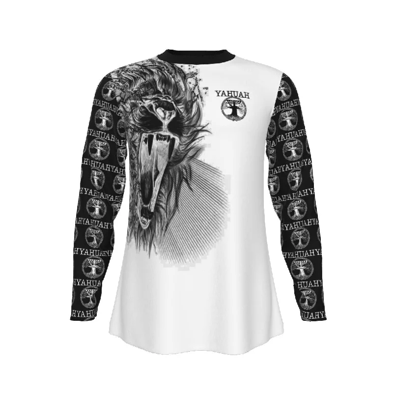 Yahuah-Tree of Life 02-06 Yin Yang Men's Designer Long Sleeve Cotton T-shirt